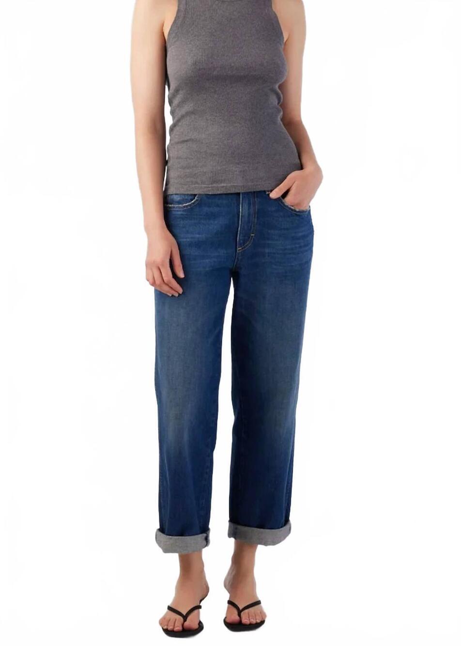 NEW AMO valentina mid rise relaxed straight jeans in dreamboat